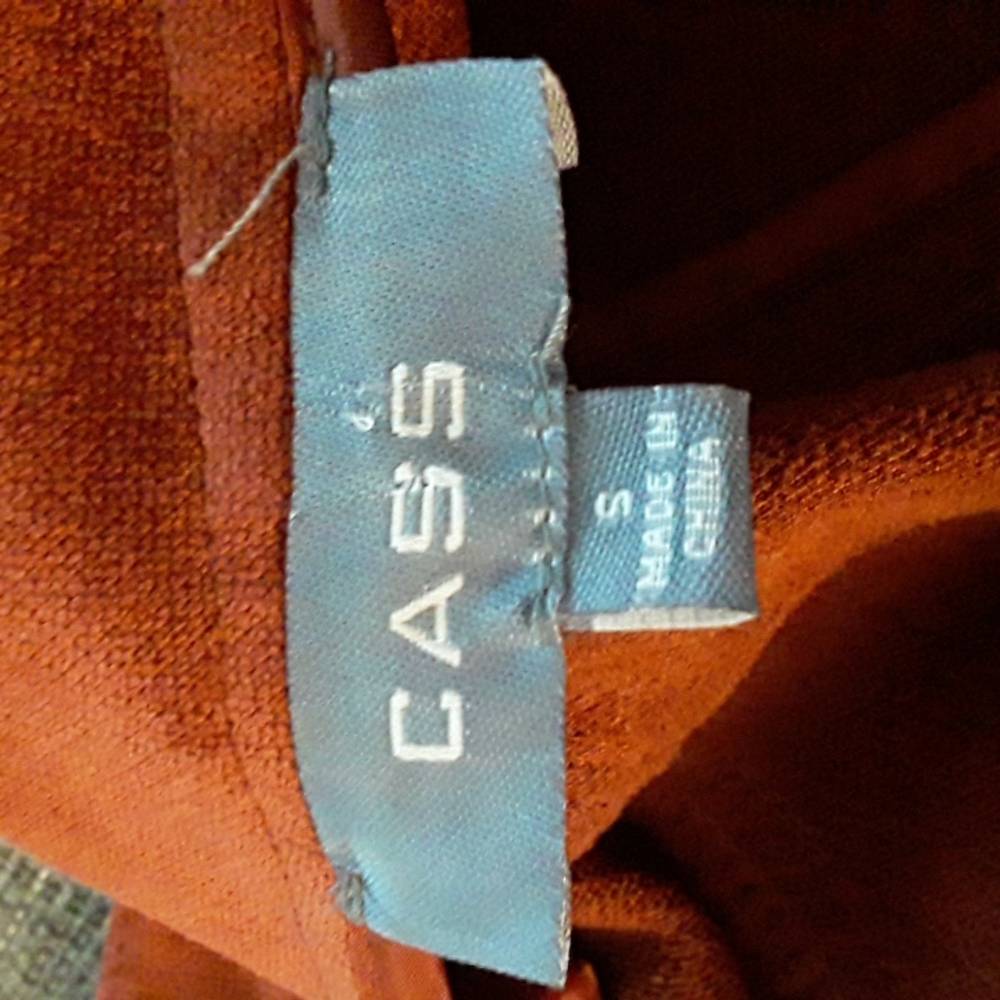 Rust Colored Ruffled Front Button Down Jacket Wit… - image 4